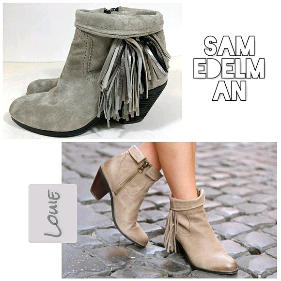 RARE FOLDABLE New Sam Edelman "Louie" Distressed Suede Booties - Picture 1 of 11